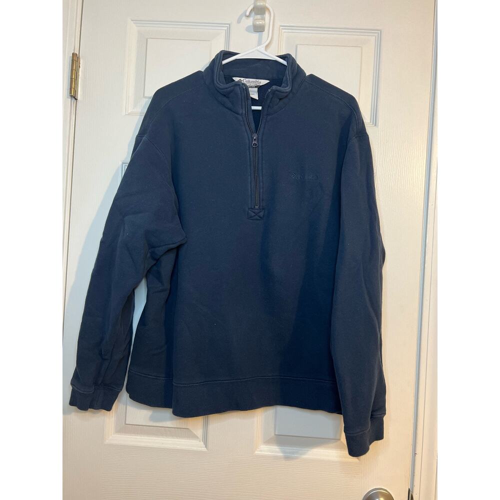 Columbia Blue Fleece Quarter Zip Sweatshirt Sz: Large